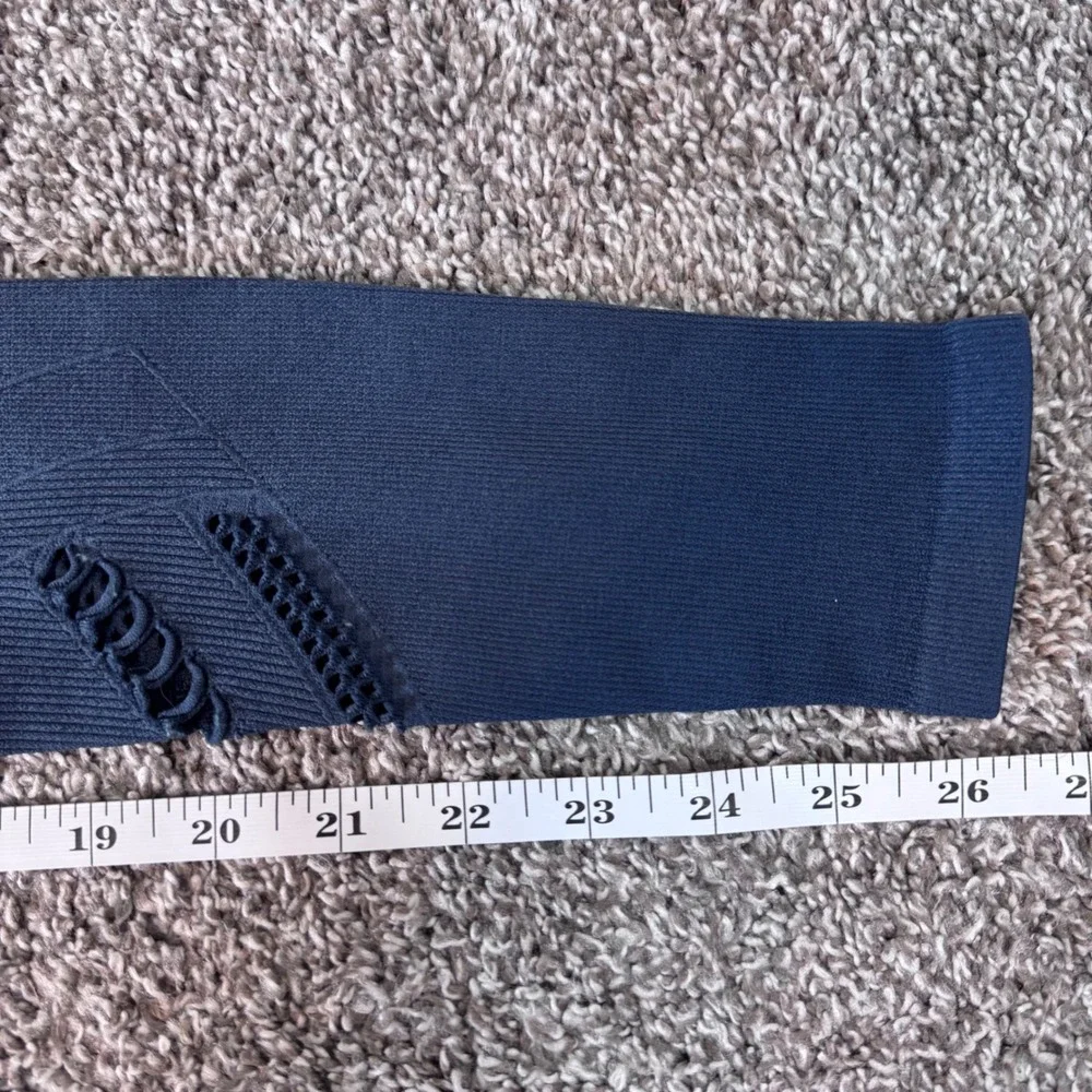 Alo Yoga Seamless Illusion High Waist Laser Cut Leggings Navy Blue Women's Small